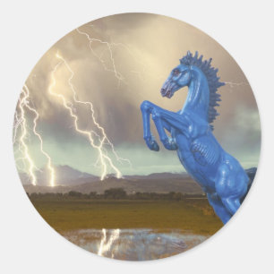 Share Favourite DIA Mustang Bronco Lightning Stor Classic Round Sticker