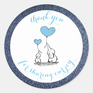 Share Our Joy Blue Glitter Sticker