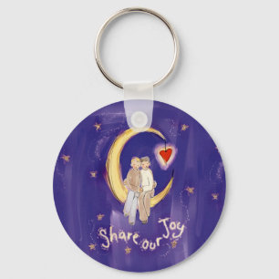 Share Our Joy Grooms on Moon Key Ring