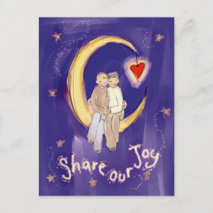 Share Our Joy Grooms on Moon Postcard