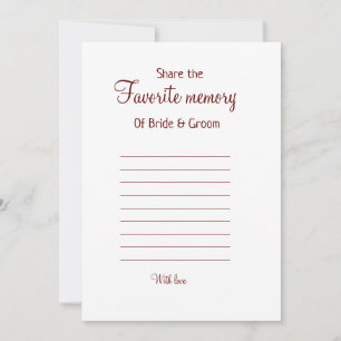 share the favourite memory wedding bride groom par invitation