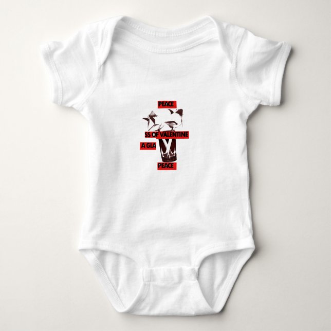 Share the Love: A Glass of Valentine Peace Art  Baby Bodysuit (Front)