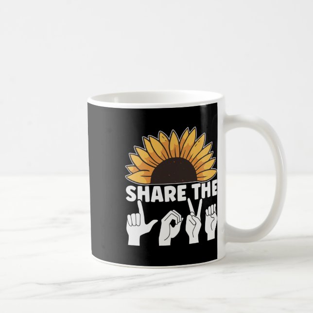 Share The Love ASL American Sign Language Awarenes Coffee Mug (Right)