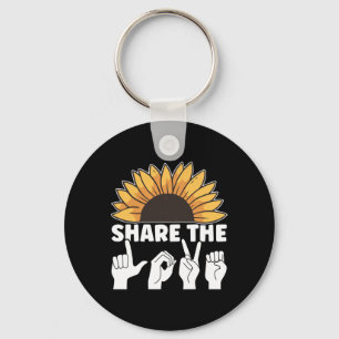 Share The Love ASL American Sign Language Awarenes Key Ring