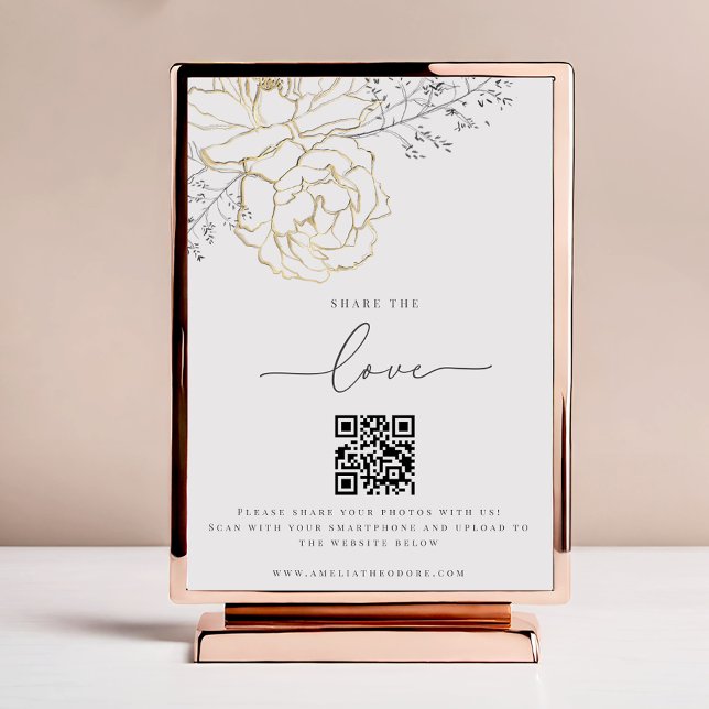 Share the Love Elegant Wedding Photo Share QR Code (Creator Uploaded)