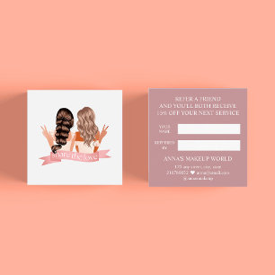 Share the Love Makeup Artist Beauty Salon Hair Referral Card