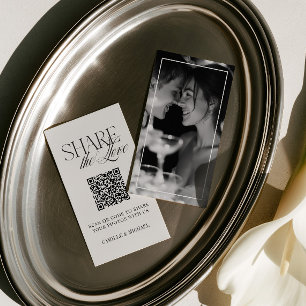 Share the Love QR Code Elegant Wedding Photo Enclosure Card