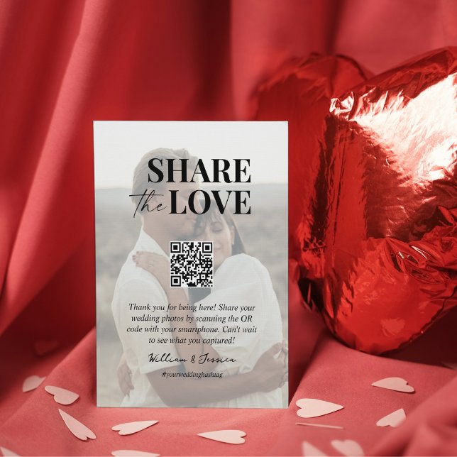 Share the love QR code wedding photo sharing  Enclosure Card (Creator Uploaded)