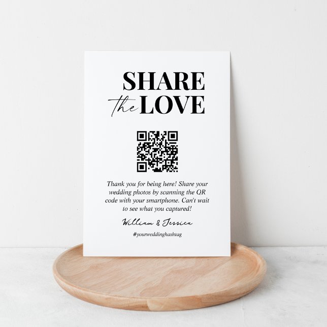 Share the love QR code wedding photo sharing Enclosure Card (Creator Uploaded)