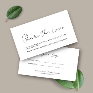 Share the Love Referral Card Black & White