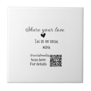 Share the love scan QR code add social details Ceramic Tile