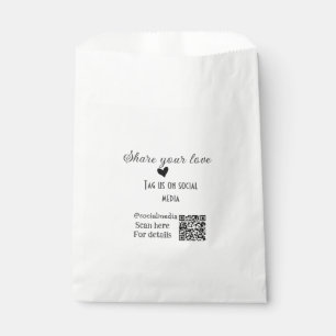 Share the love scan QR code add social details Favour Bag