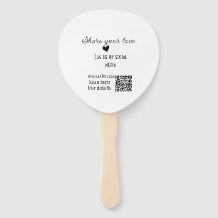 Share the love scan QR code add social details Hand Fan