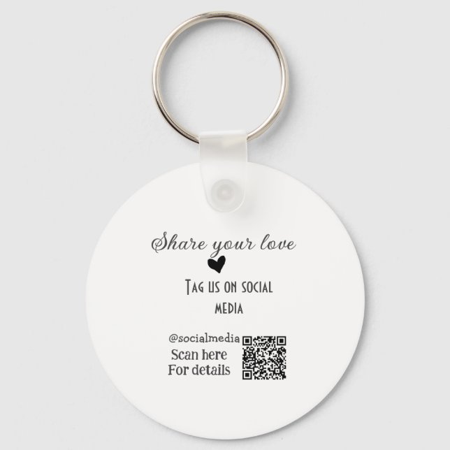 Share the love scan QR code add social details Key Ring (Front)