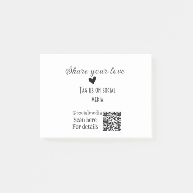 Share the love scan QR code add social details Post-it Notes (Front)
