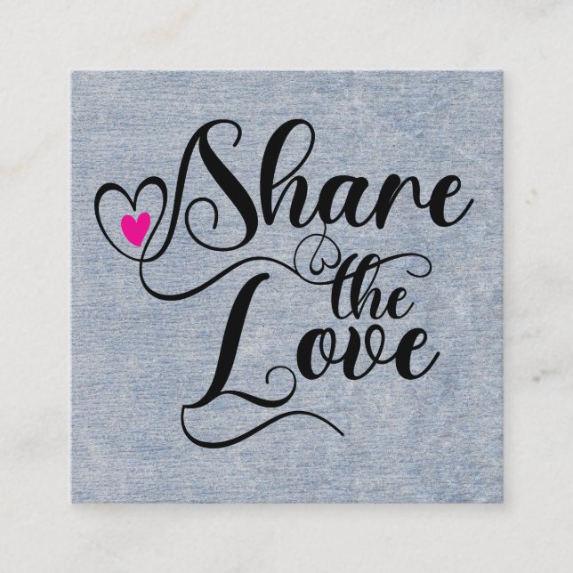 Share the love script typography referral card (Front)