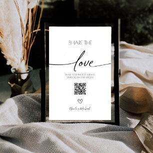 Share the love Wedding Photo Share QR code Pedestal Sign