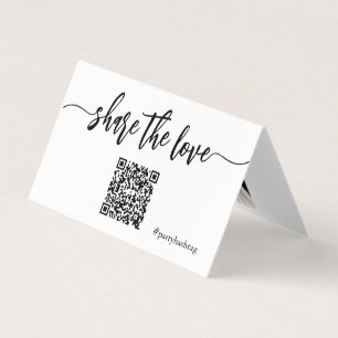 Share the Love Wedding Photos QR Code  Business Card