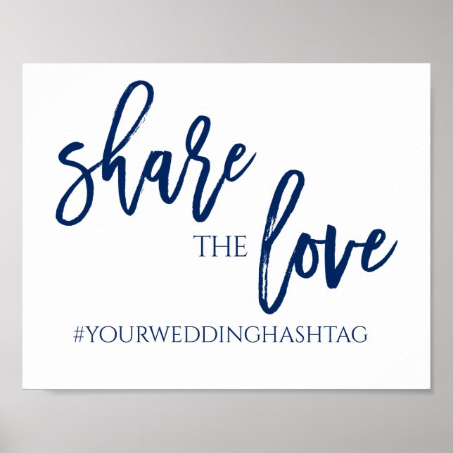 Share the Love Wedding Sign | 8x10 | Navy Blue (Front)