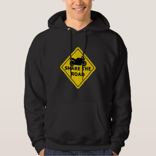 Share The Road Sign Motorbike Biker 2 wheeler mo Hoodie