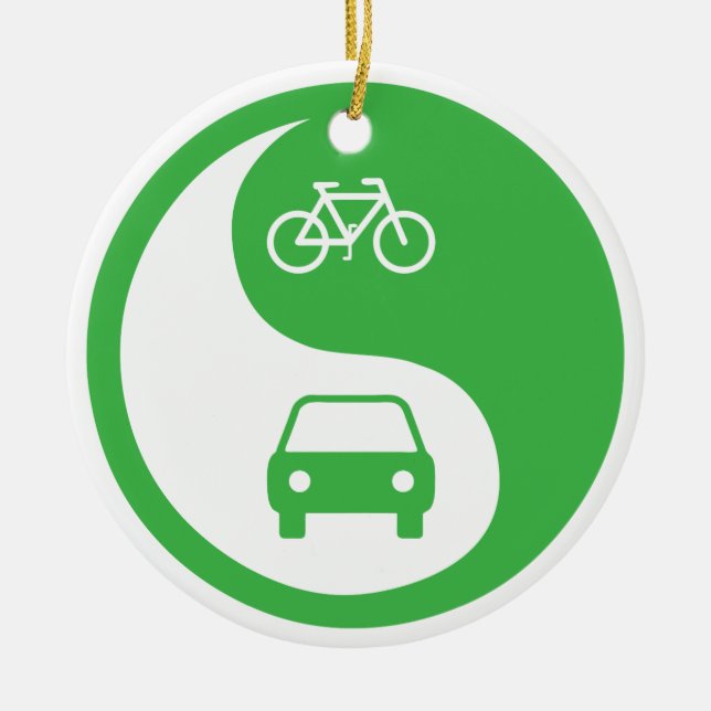 Share the Road Yin Yang Ceramic Tree Decoration (Front)