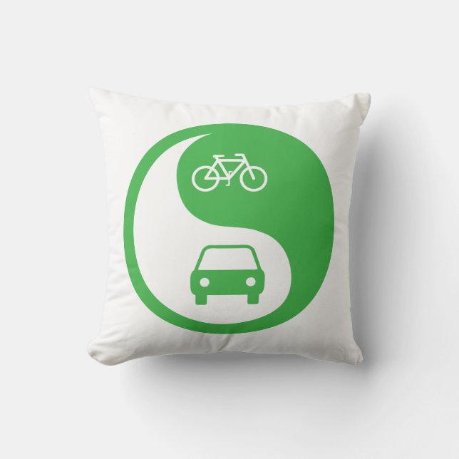 Share the Road Yin Yang Cushion (Front)