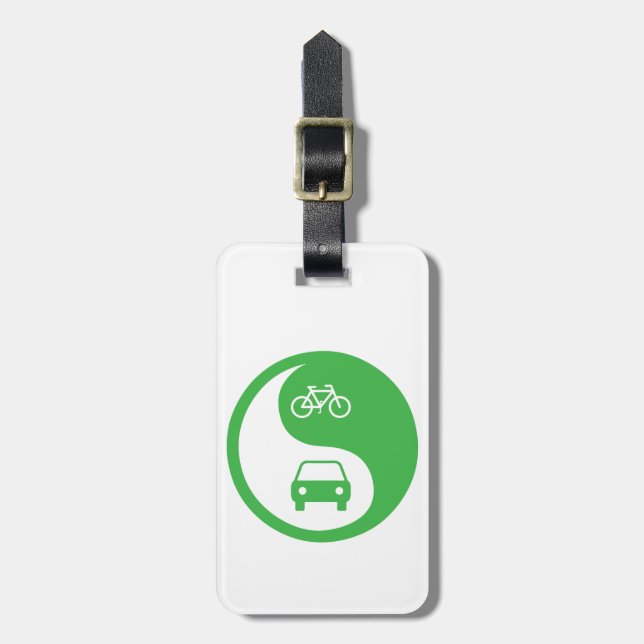 Share the Road Yin Yang Luggage Tag (Front Vertical)