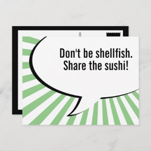 share the sushi postcard
