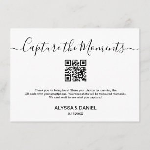 Share Wedding Photo Moments QR code Customisable Enclosure Card