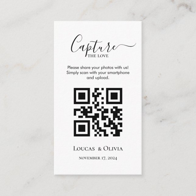 Share Wedding Photos With QR Code Enclosure Card (Front)
