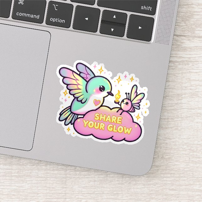 Share Your Glow Hummingbird Sticker (Detail)