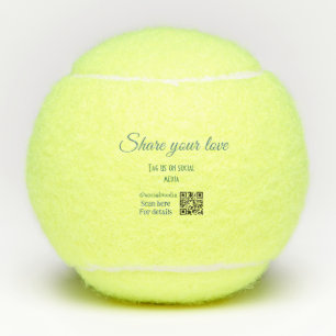 Share your love tag snap social media add q r code tennis balls