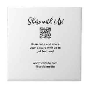 Share your picture scan QR code add website email  Ceramic Tile