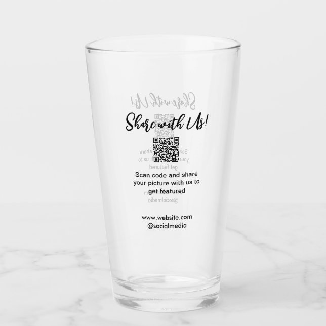 Share your picture scan QR code add website email  Glass (Front)