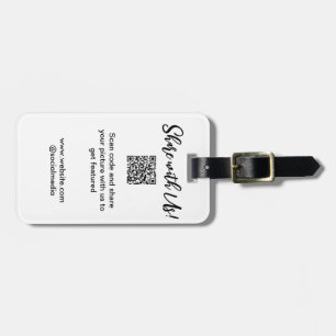 Share your picture scan QR code add website email Luggage Tag