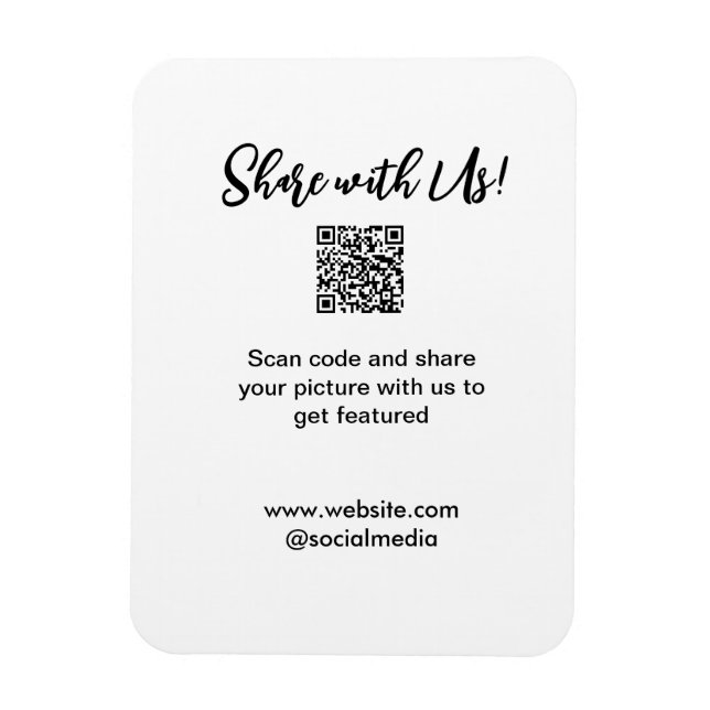 Share your picture scan QR code add website email  Magnet (Vertical)