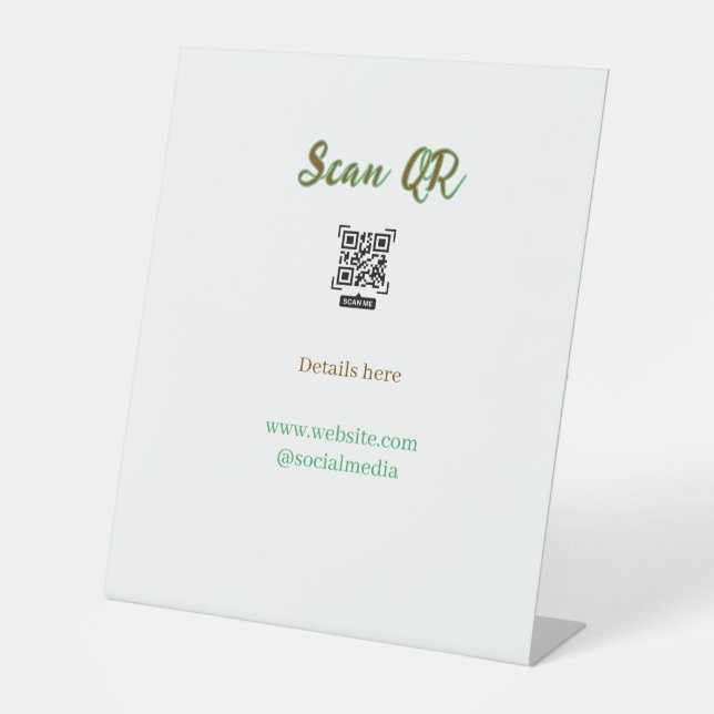Share your picture scan QR code add website email  Pedestal Sign (Front)