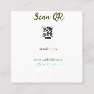 Share your picture scan QR code add website email Square Business Card
