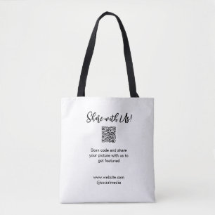 Share your picture scan QR code add website email Tote Bag
