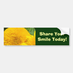 Share Your Smile Today! bumper stickers Sunflowers