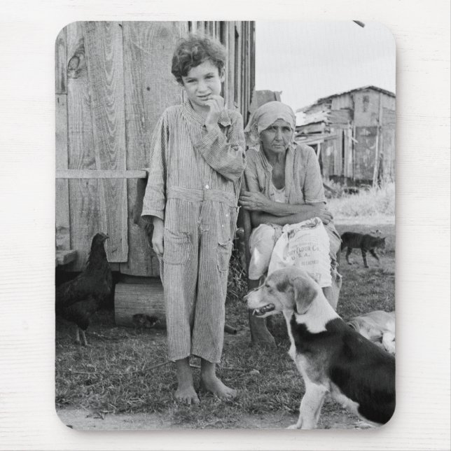 Sharecropper Family with Hound Dog, 1935 Mouse Pad (Front)