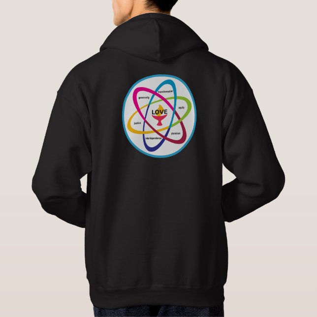 Shared Values Atom - Unitarian Universalist Associ Hoodie (Back)