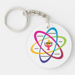 Shared Values Atom - Unitarian Universalist Associ Key Ring