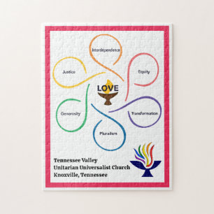 Shared Values Flower - Unitarian Universalist Flow Jigsaw Puzzle