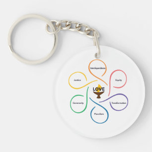 Shared Values Flower - Unitarian Universalist Flow Key Ring