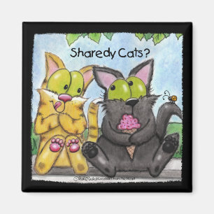 Sharedy Cats -Silly and Tig Magnet