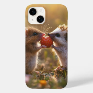 Sharing a Strawberry - Adorable Hedgehog and Mouse Case-Mate iPhone 14 Case