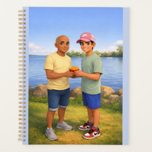 Sharing fries by the lake planner