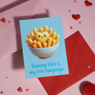Sharing Fries Is My Love Language Funny Valentine’ Holiday Card