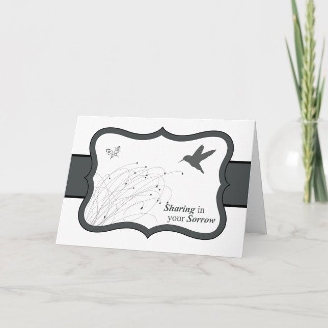 Sharing In Your Sorrow Sympathy With Humming bird Card (Front)